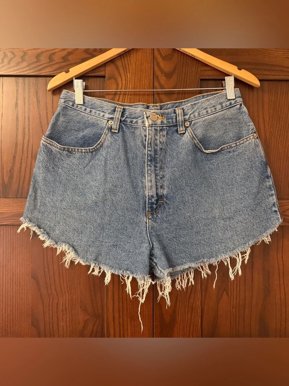 Vintage 90s J Crew High-Waist Cutoff Jean Shorts Made in USA size 29 to 30 waist